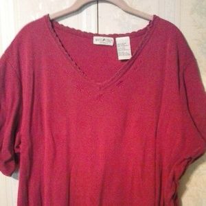 WHITE STAG WOMAN DARK FUCHSIA EMBROIDERED TOP